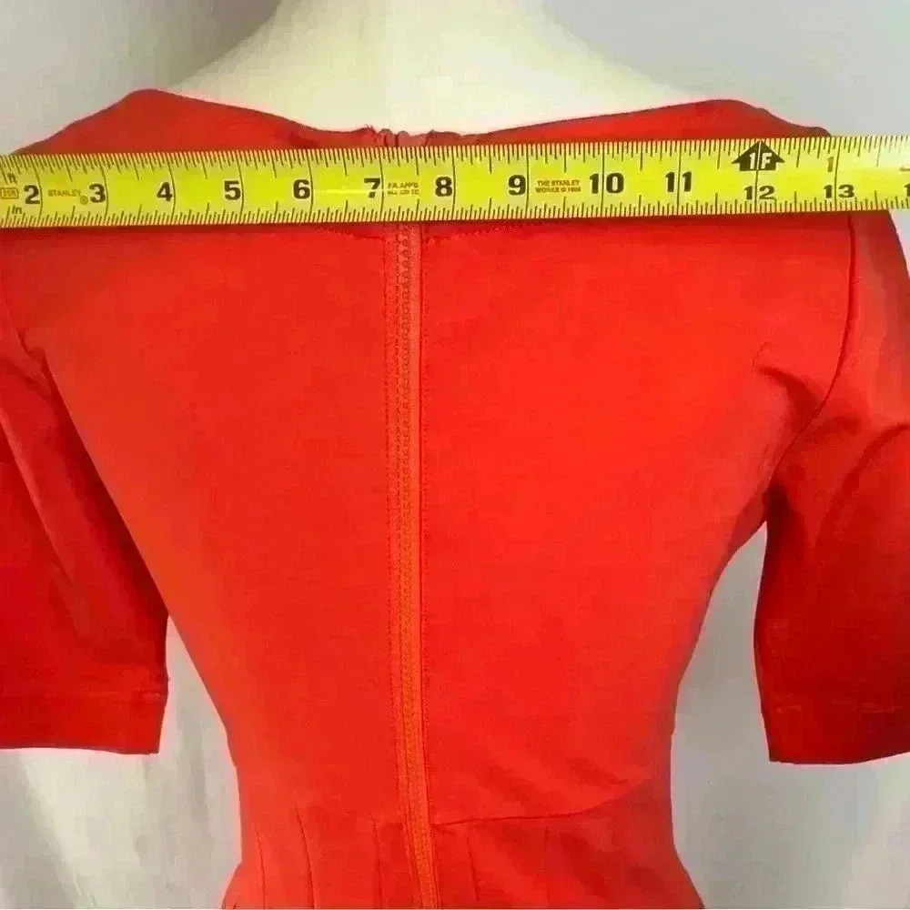 PINK TARTAN Red A-line Fitted Dress (Size  M/M) - Picture 5 of 10